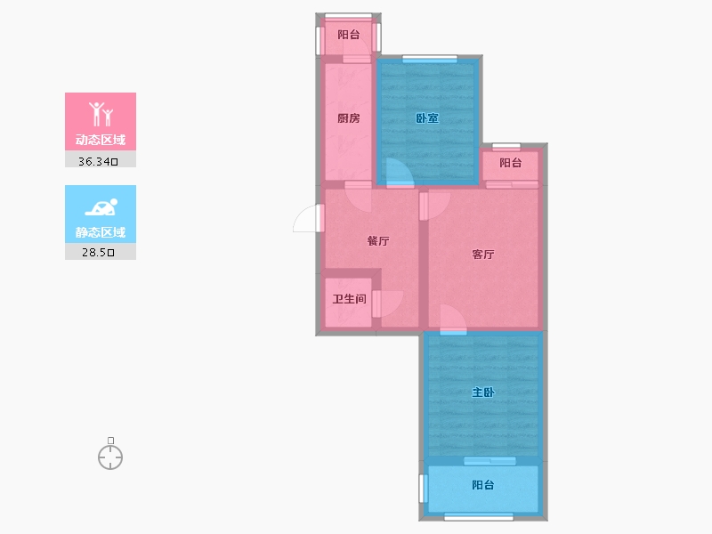 北京-北京市-清岚花园回民营一区-67.58-户型库-动静分区