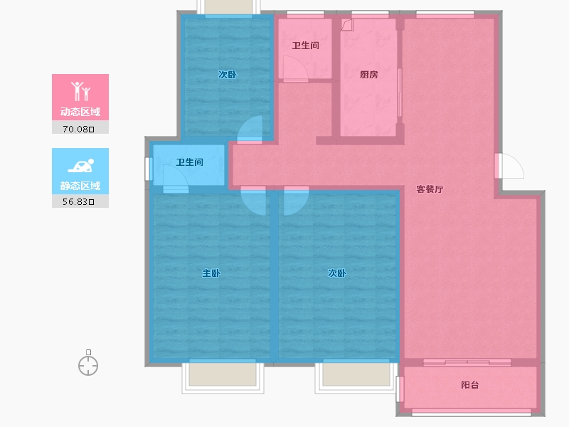 安徽省-合肥市-闸山新村-108.00-户型库-动静分区