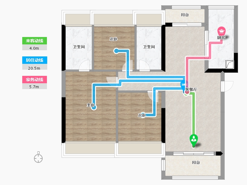 广东省-中山市-广银海棠湾-89.60-户型库-动静线