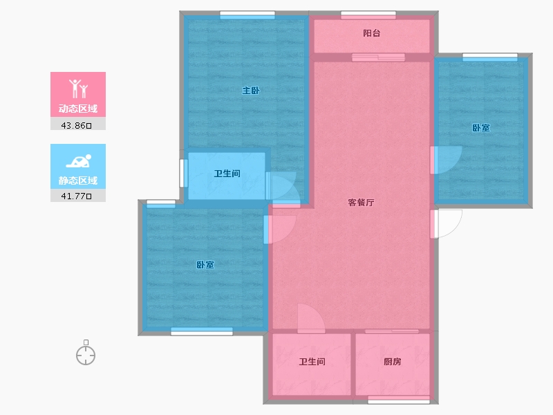 上海-上海市-康桥花园-北园-80.00-户型库-动静分区