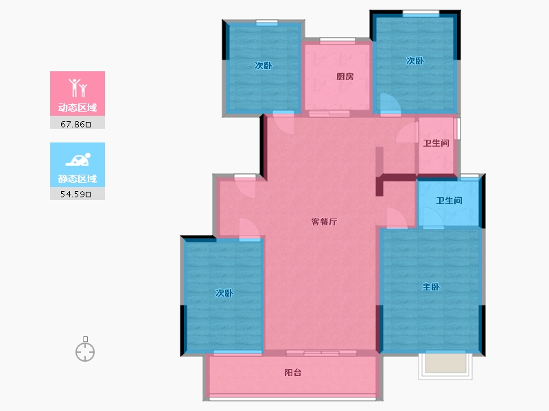 陕西省-铜川市-龙记檀府-119.00-户型库-动静分区