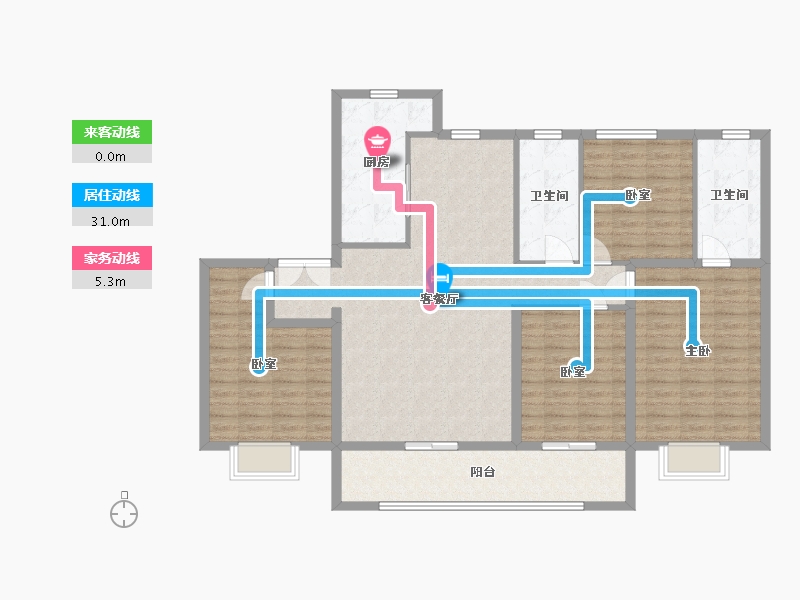 山东省-淄博市-保利华府-129.21-户型库-动静线