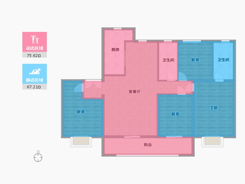 山东省-淄博市-保利华府-129.21-户型库-动静分区