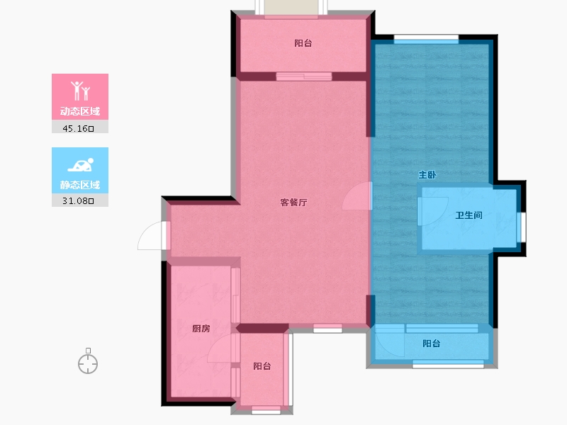 海南省-海口市-壹成中心-二区-54.00-户型库-动静分区