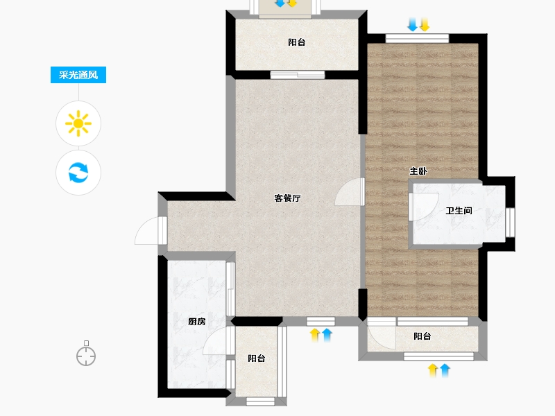 海南省-海口市-壹成中心-二区-54.00-户型库-采光通风