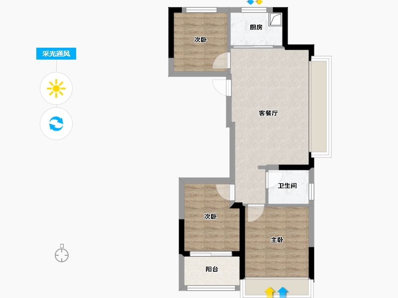 浙江省-杭州市-久境府-71.20-户型库-采光通风