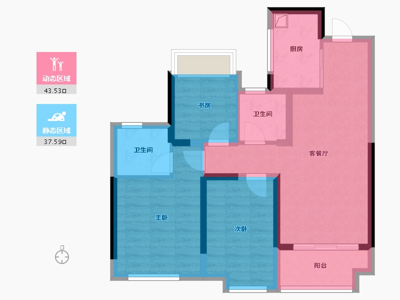 福建省-漳州市-国贸珑溪大观-71.20-户型库-动静分区