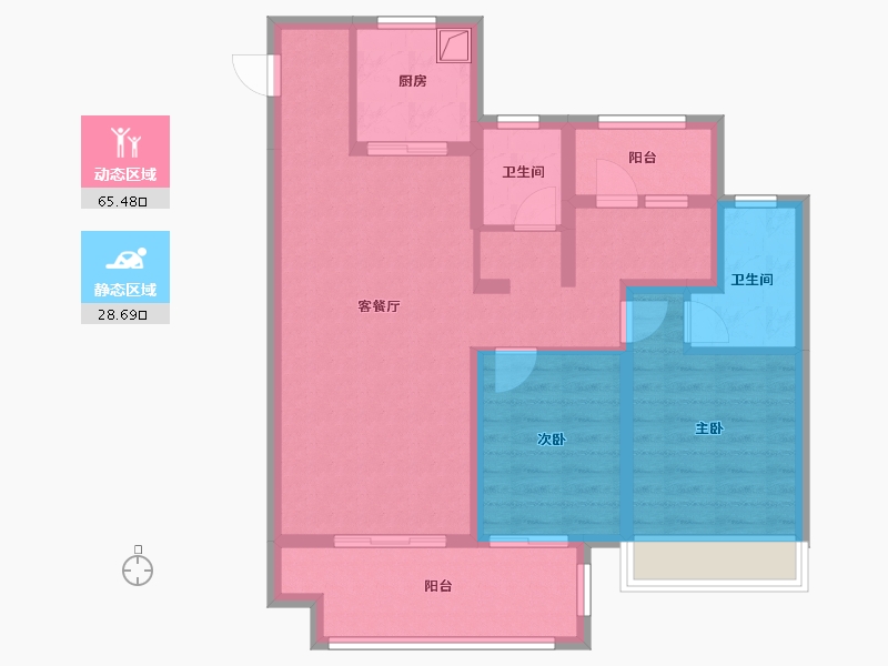 河南省-郑州市-融侨美域-85.50-户型库-动静分区