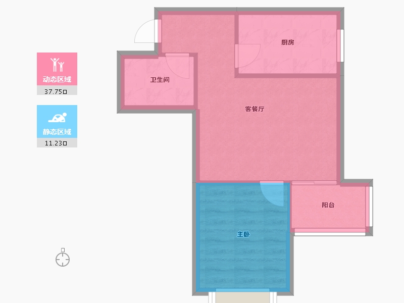 四川省-成都市-成南锦秀-43.62-户型库-动静分区