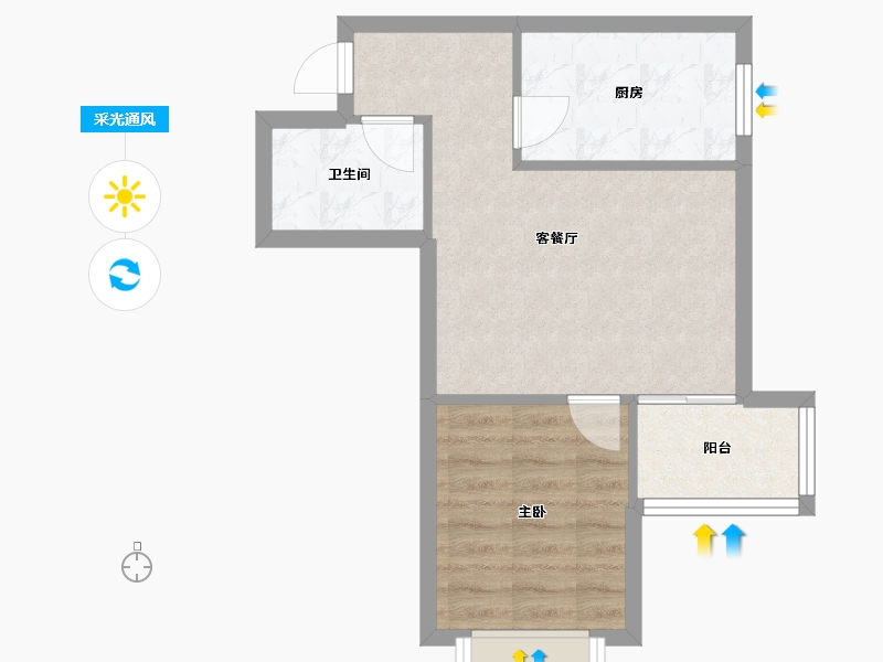 四川省-成都市-成南锦秀-43.62-户型库-采光通风