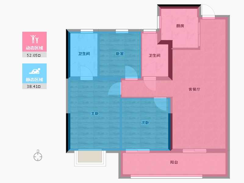 浙江省-杭州市-招商博奥花宸里-81.04-户型库-动静分区