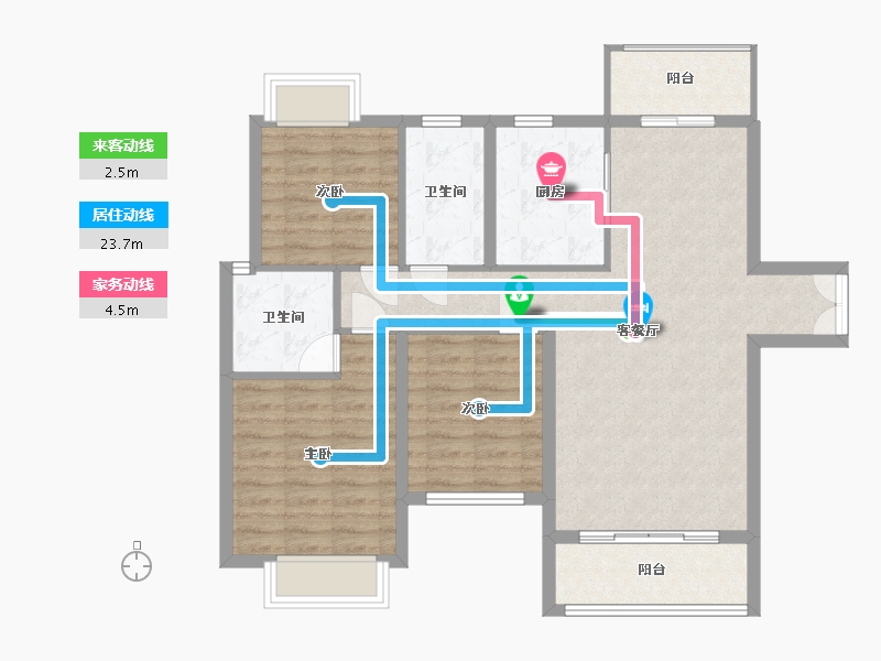 湖南省-永州市-崇德华府-99.62-户型库-动静线