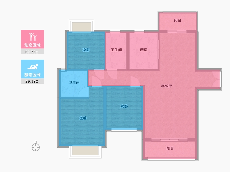 湖南省-永州市-崇德华府-99.62-户型库-动静分区