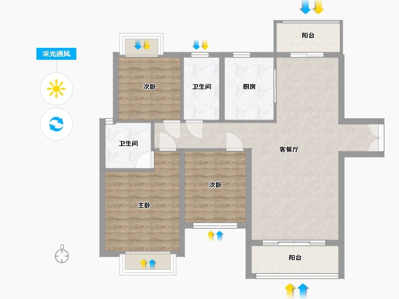 湖南省-永州市-崇德华府-99.62-户型库-采光通风