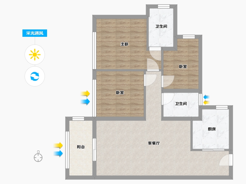 广东省-深圳市-中海寰宇时代-71.20-户型库-采光通风