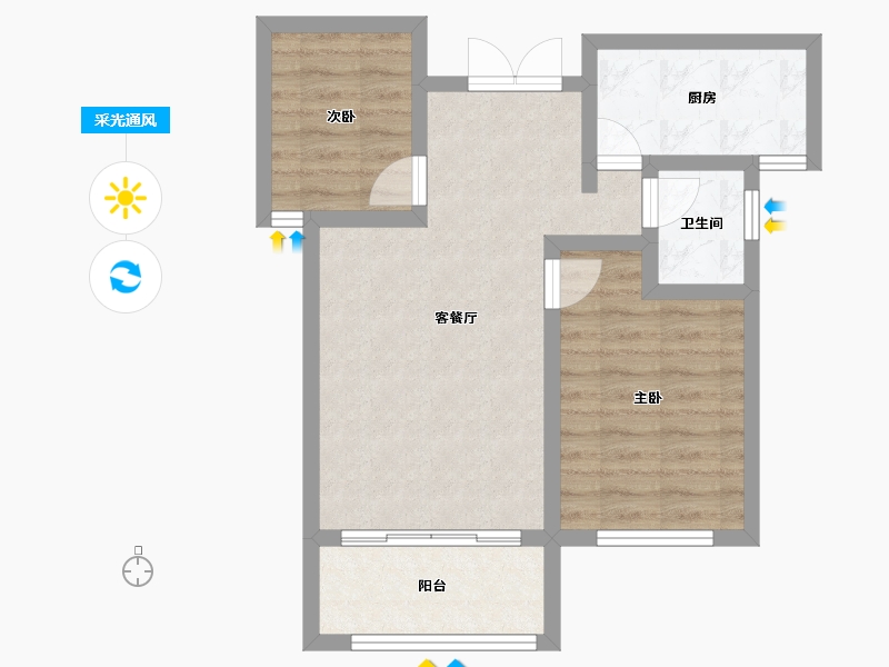 山东省-枣庄市-城建中石玺悦城-76.00-户型库-采光通风