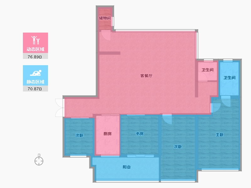 湖南省-怀化市-大盛悦府-113.94-户型库-动静分区