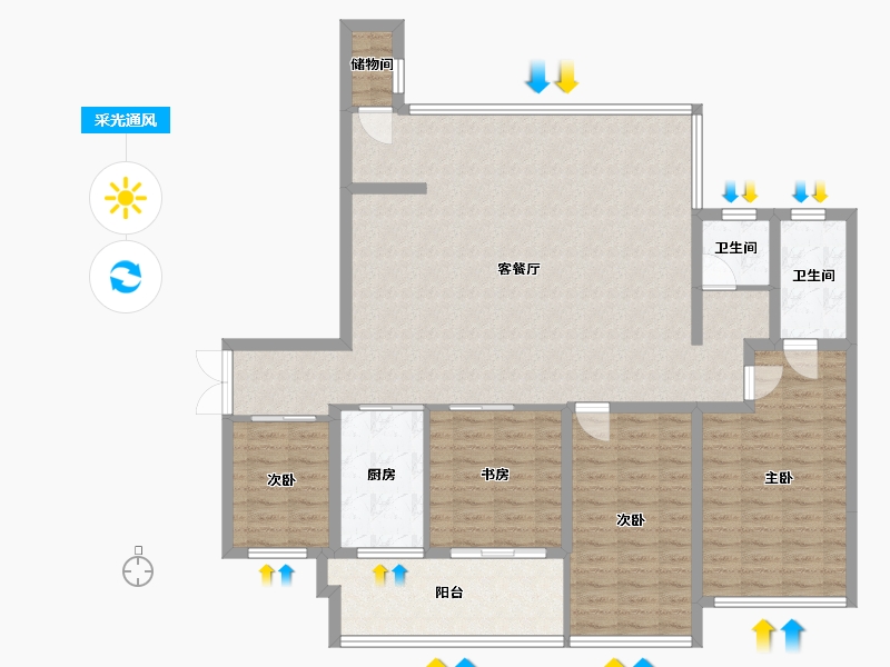 湖南省-怀化市-大盛悦府-113.94-户型库-采光通风