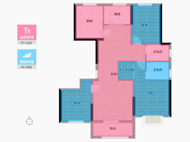 山东省-菏泽市-郓州一号-110.00-户型库-动静分区