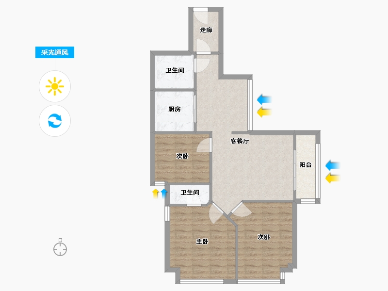 福建省-福州市-龙江云山墅-62.40-户型库-采光通风