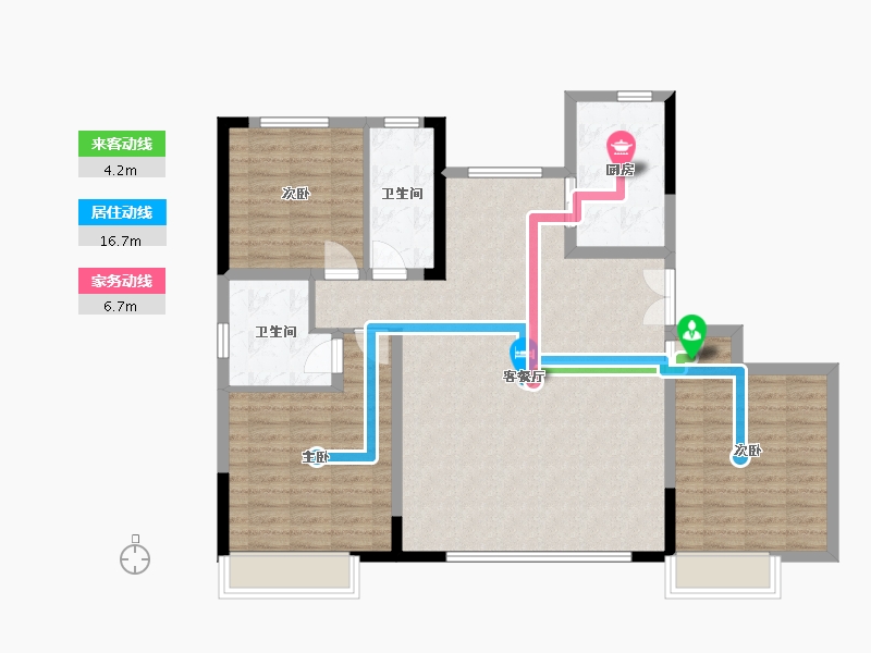 内蒙古自治区-通辽市-万华幸福里-A区-126.40-户型库-动静线