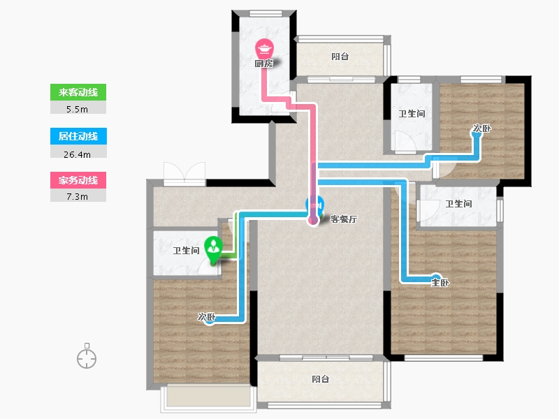 河南省-南阳市-山水和院-128.00-户型库-动静线