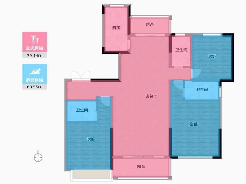 河南省-南阳市-山水和院-128.00-户型库-动静分区