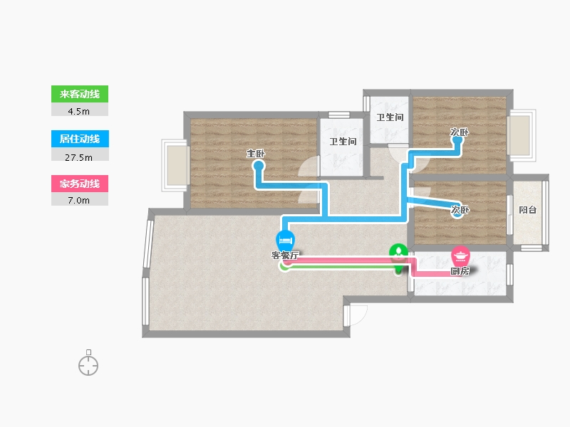 湖南省-郴州市-龙泉名都-92.80-户型库-动静线