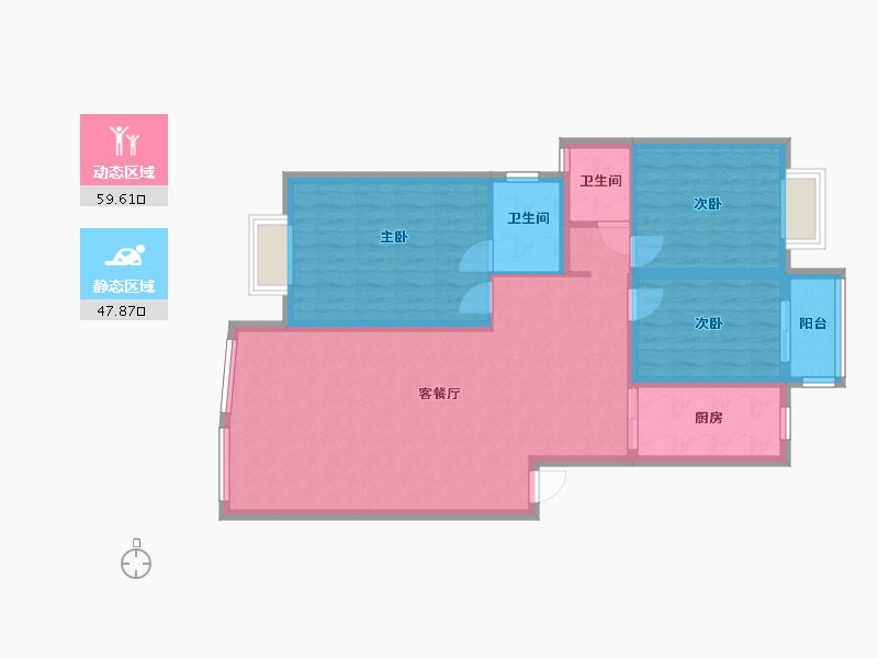 湖南省-郴州市-龙泉名都-92.80-户型库-动静分区