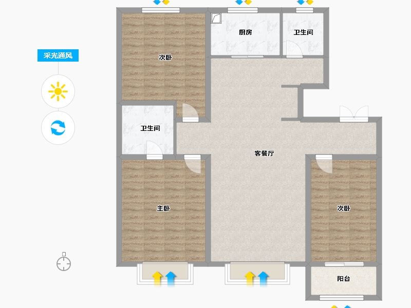 山东省-德州市-阳光一品小区建设中-126.00-户型库-采光通风