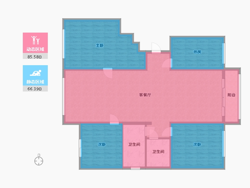 内蒙古自治区-鄂尔多斯市-石油小区-142.62-户型库-动静分区