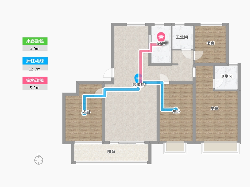 山东省-泰安市-信合泰府-125.00-户型库-动静线