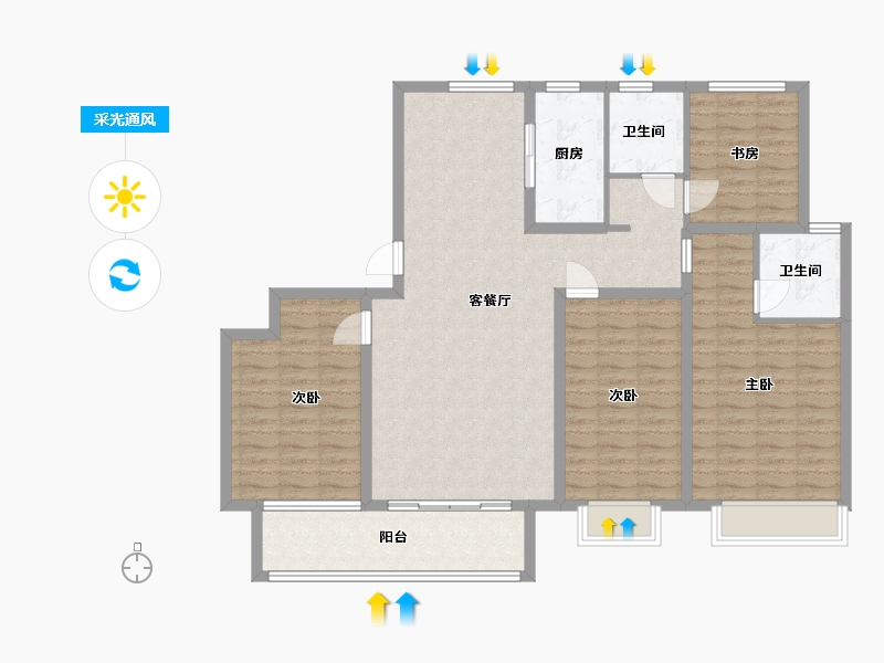 山东省-泰安市-信合泰府-125.00-户型库-采光通风