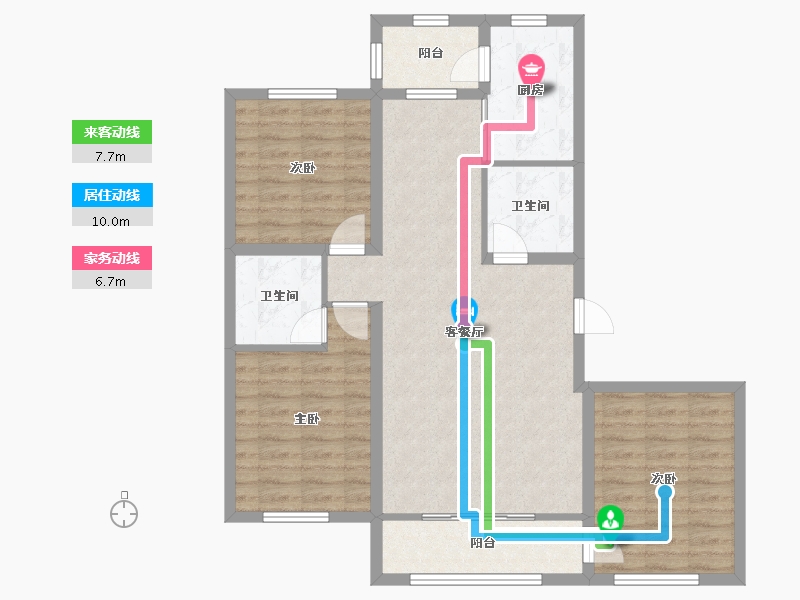 黑龙江省-大庆市-欣苑花园小区-99.33-户型库-动静线