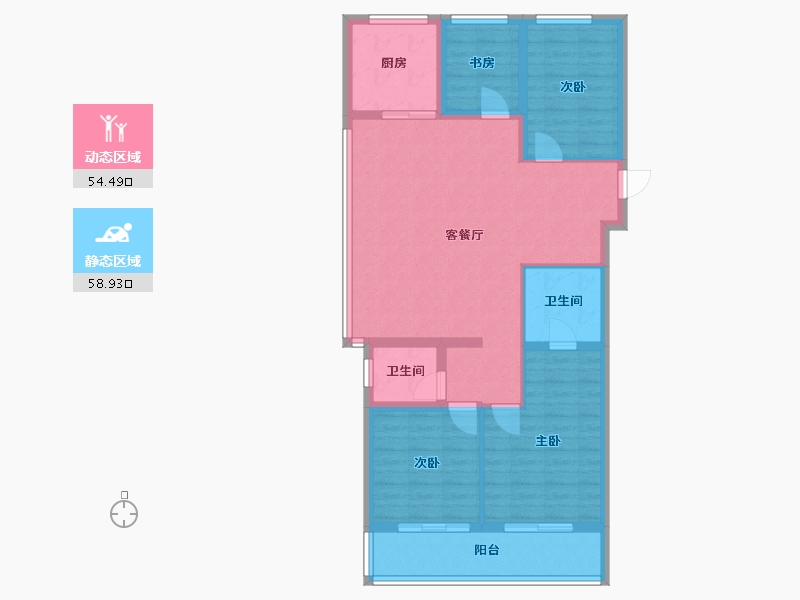 浙江省-杭州市-沐春明月-101.60-户型库-动静分区