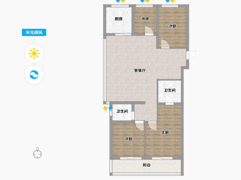 浙江省-杭州市-沐春明月-101.60-户型库-采光通风