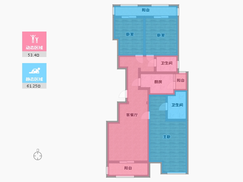 北京-北京市-新里西斯莱公馆-101.45-户型库-动静分区