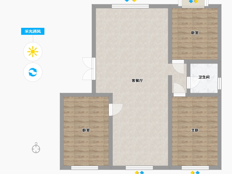 甘肃省-庆阳市-锦嵘嘉苑-88.80-户型库-采光通风