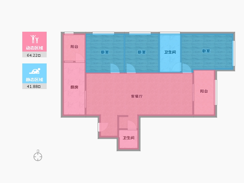 云南省-昆明市-俊发牡丹苑-104.00-户型库-动静分区