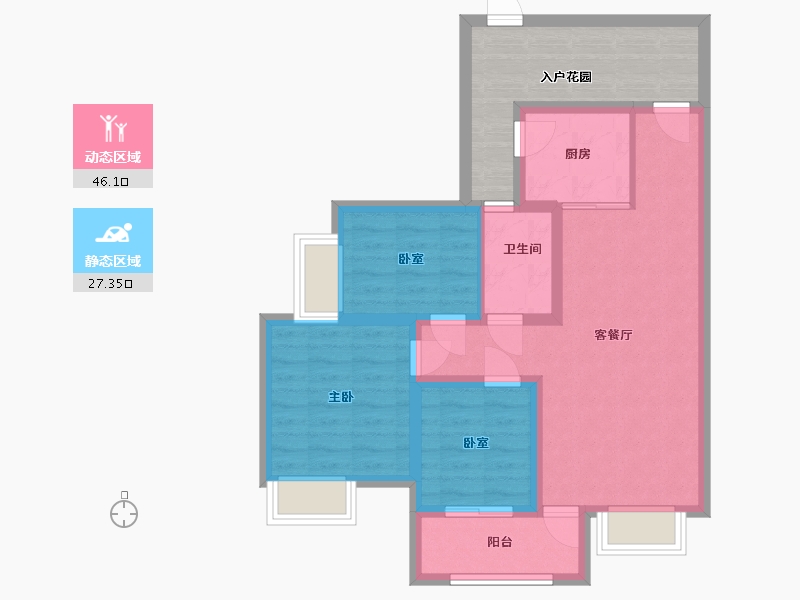 四川省-成都市-蓝谷地五期-73.76-户型库-动静分区