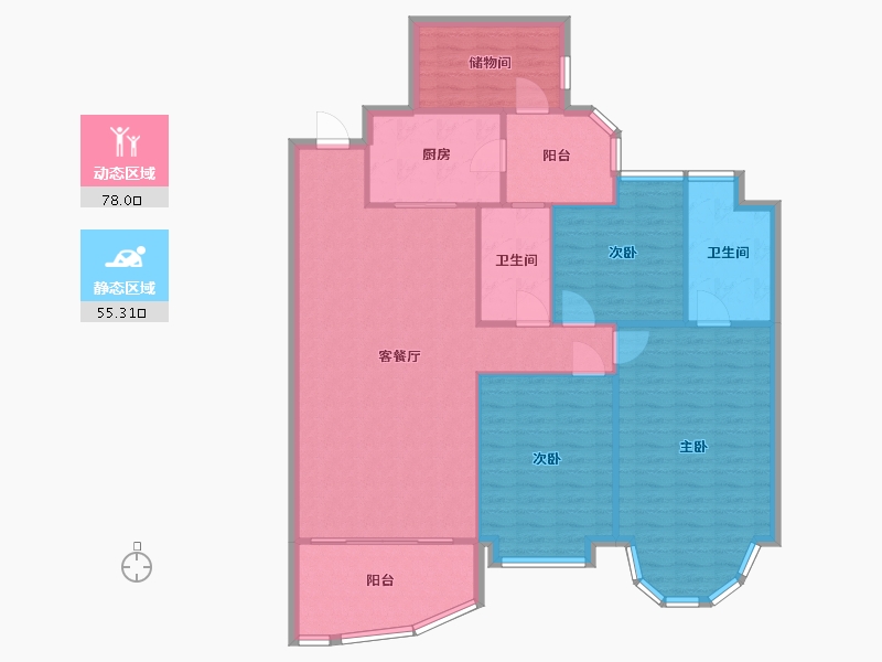 广东省-广州市-骏景花园-192.00-户型库-动静分区