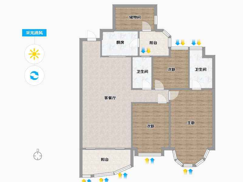 广东省-广州市-骏景花园-192.00-户型库-采光通风