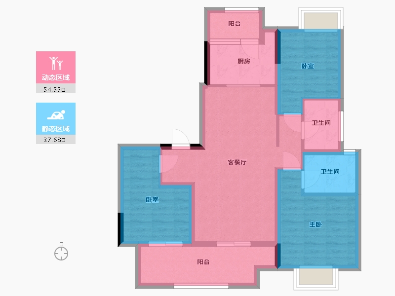 重庆-重庆市-中骏璟颂-86.00-户型库-动静分区