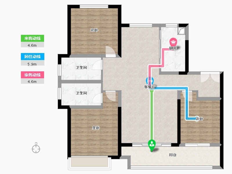 山东省-菏泽市-理想城-110.00-户型库-动静线