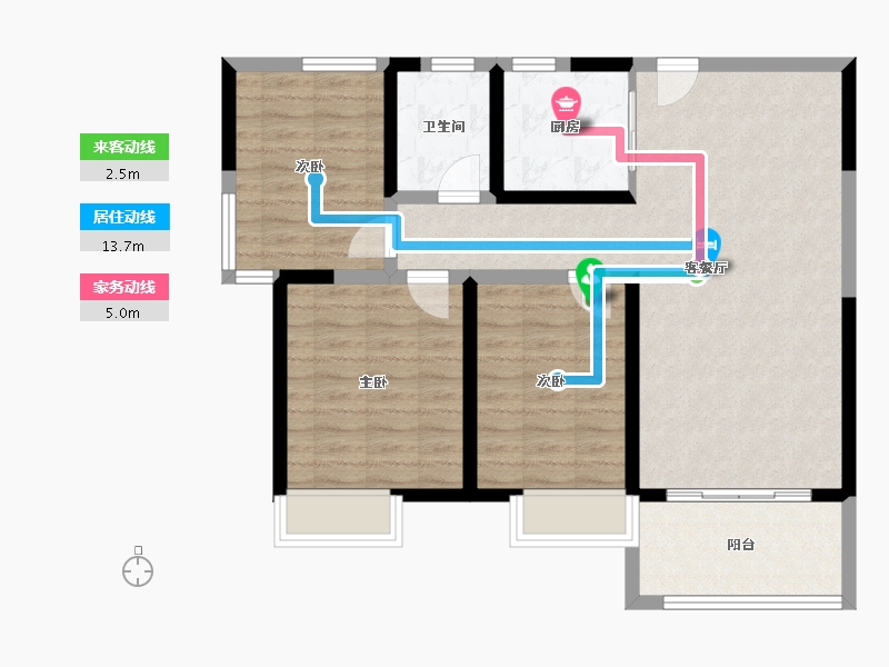 河南省-周口市-景园盛世华都二期-86.40-户型库-动静线