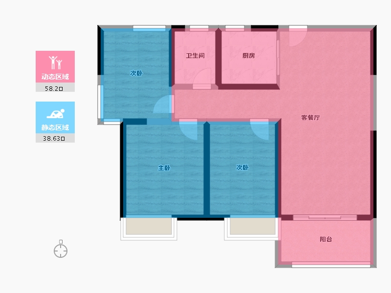 河南省-周口市-景园盛世华都二期-86.40-户型库-动静分区