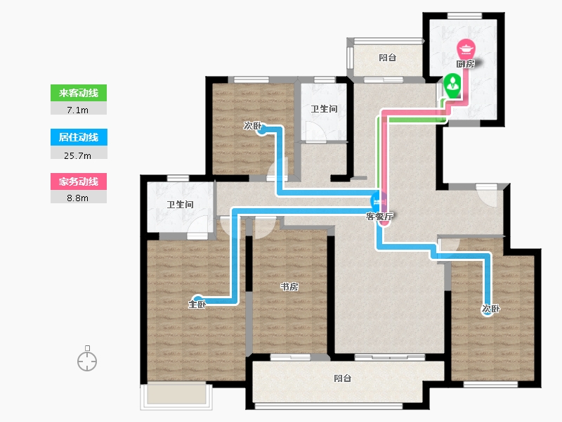 陕西省-西安市-中地南苑-160.00-户型库-动静线