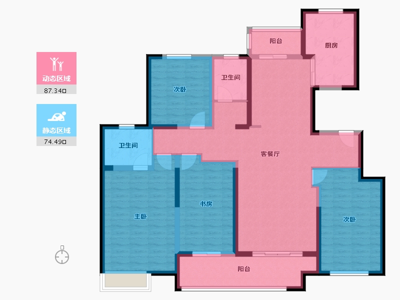 陕西省-西安市-中地南苑-160.00-户型库-动静分区