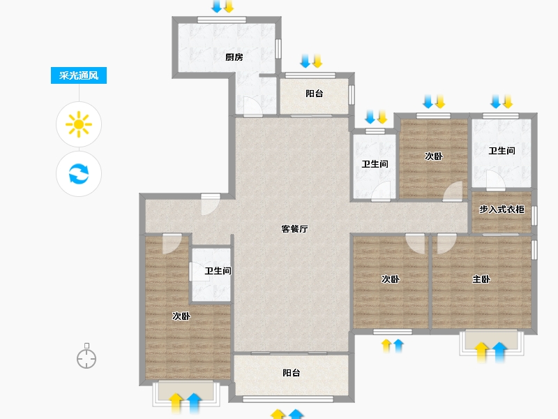 湖南省-长沙市-中海熙湾-190.00-户型库-采光通风