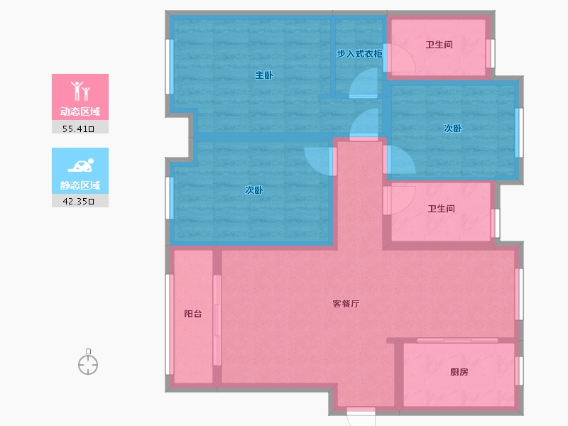 山东省-济南市-财富壹号-一期-84.80-户型库-动静分区